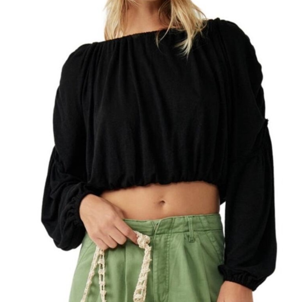 FREE PEOPLE In A Dream Top in Black Size X-Small NEW NWT